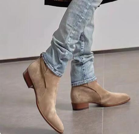 Mens Fashion Dress Shoes - Britse stijl kaki camel frosted gespsluiting