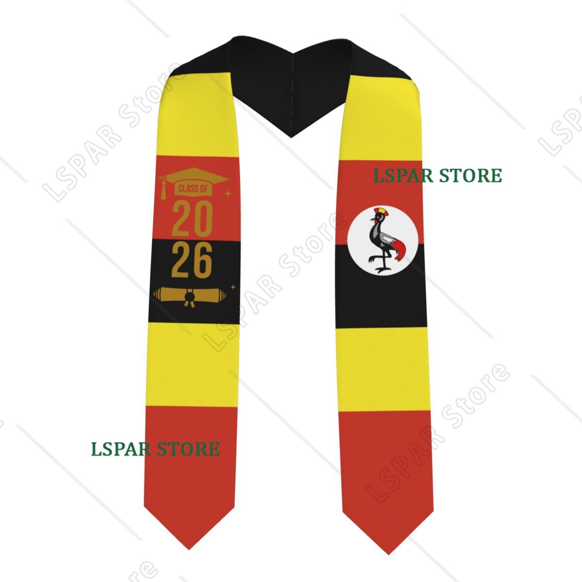 Men Fashion Uganda - Klasse van 2026 Oegandese vlag afstudeerstola