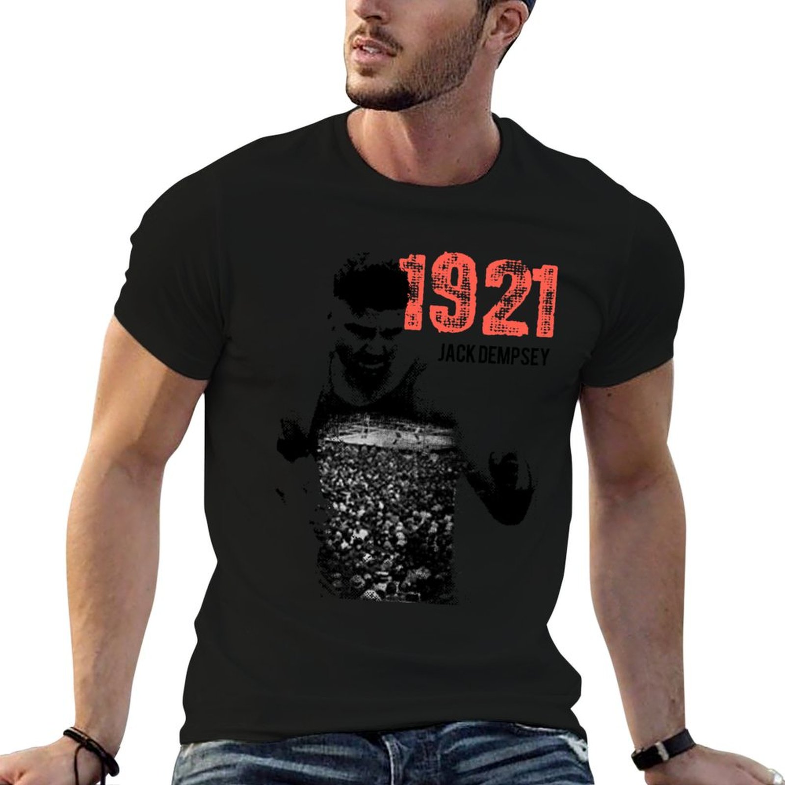 Mens Fashion In The 1920S - Jack Dempsey. Vintage Boksen. T-shirt uit