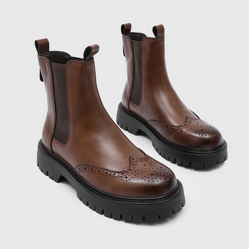 Chelsea Boots Men - High-end heren Chelsea-laarzen Gesneden schoorsteenlaarzen Business
