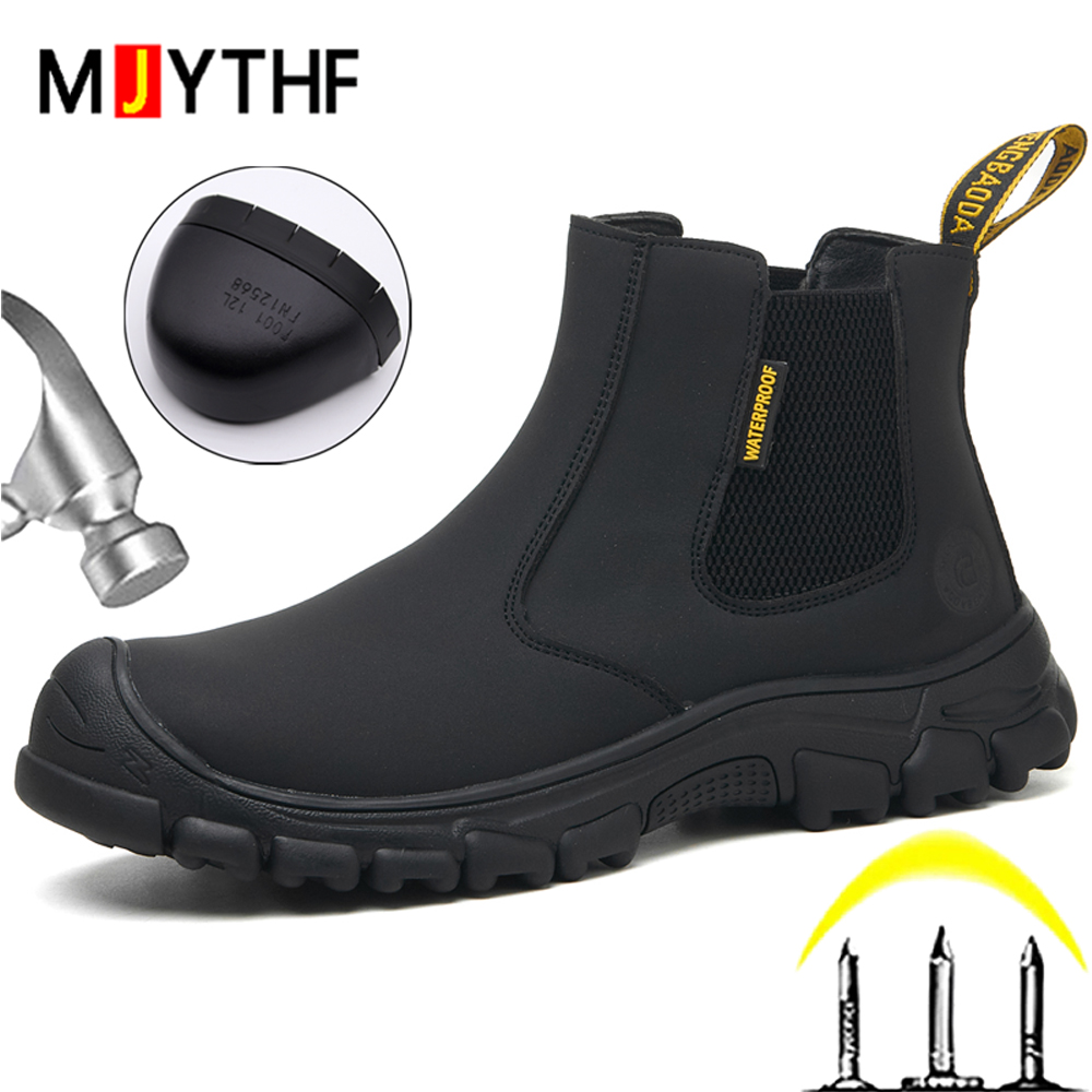 Chelsea Boots Men - Waterdichte werklaarzen Heren Punctiebestendige veiligheidsschoenen Vonkbestendige