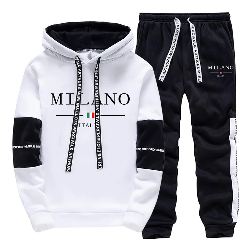 Men'S Fashion Tips - Heren Set/Hoodie/Broek Italië Trendy Hoodie Sportkleding