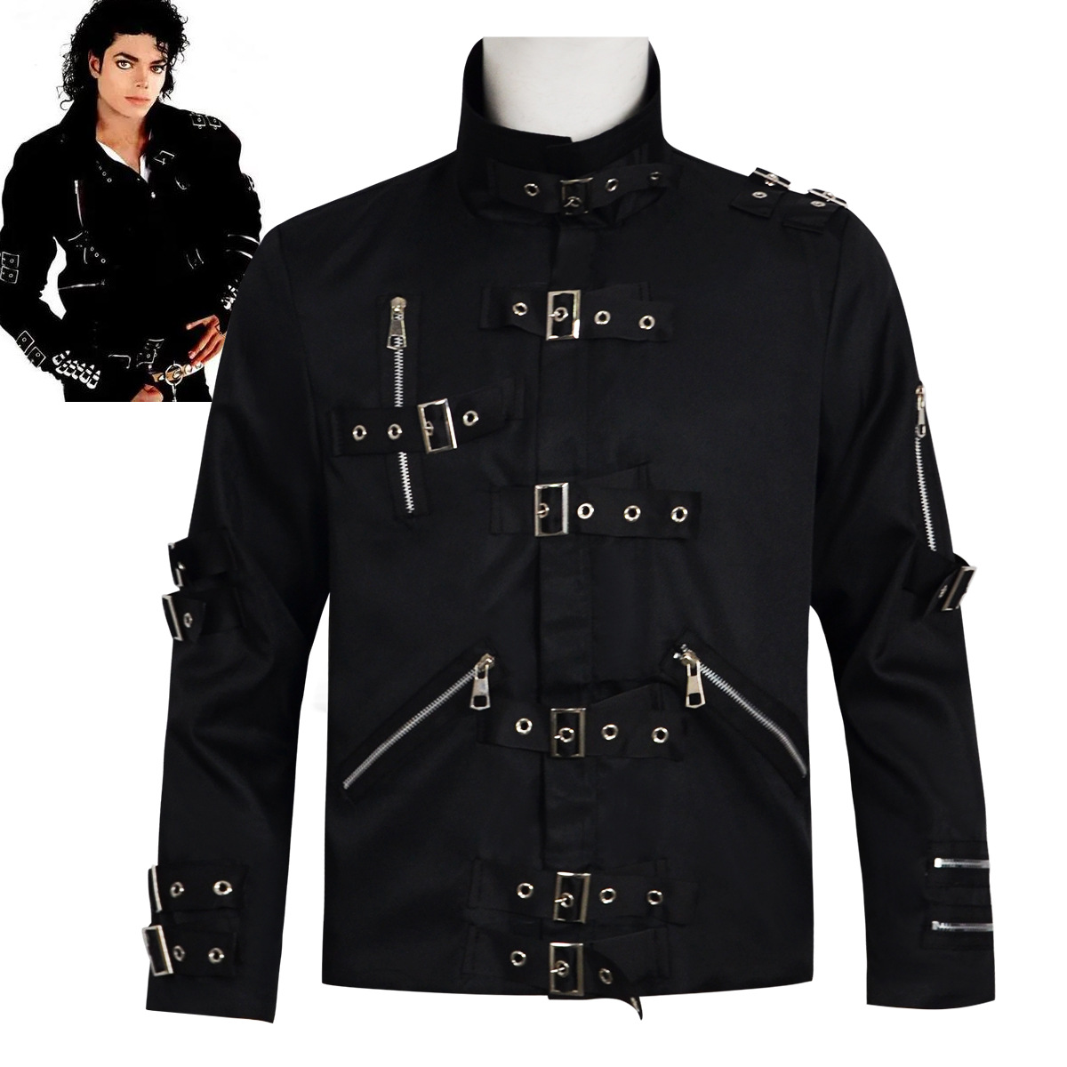 Men'S Fashion Leather Jacket - Punk Heavy Metal V8 leren jack