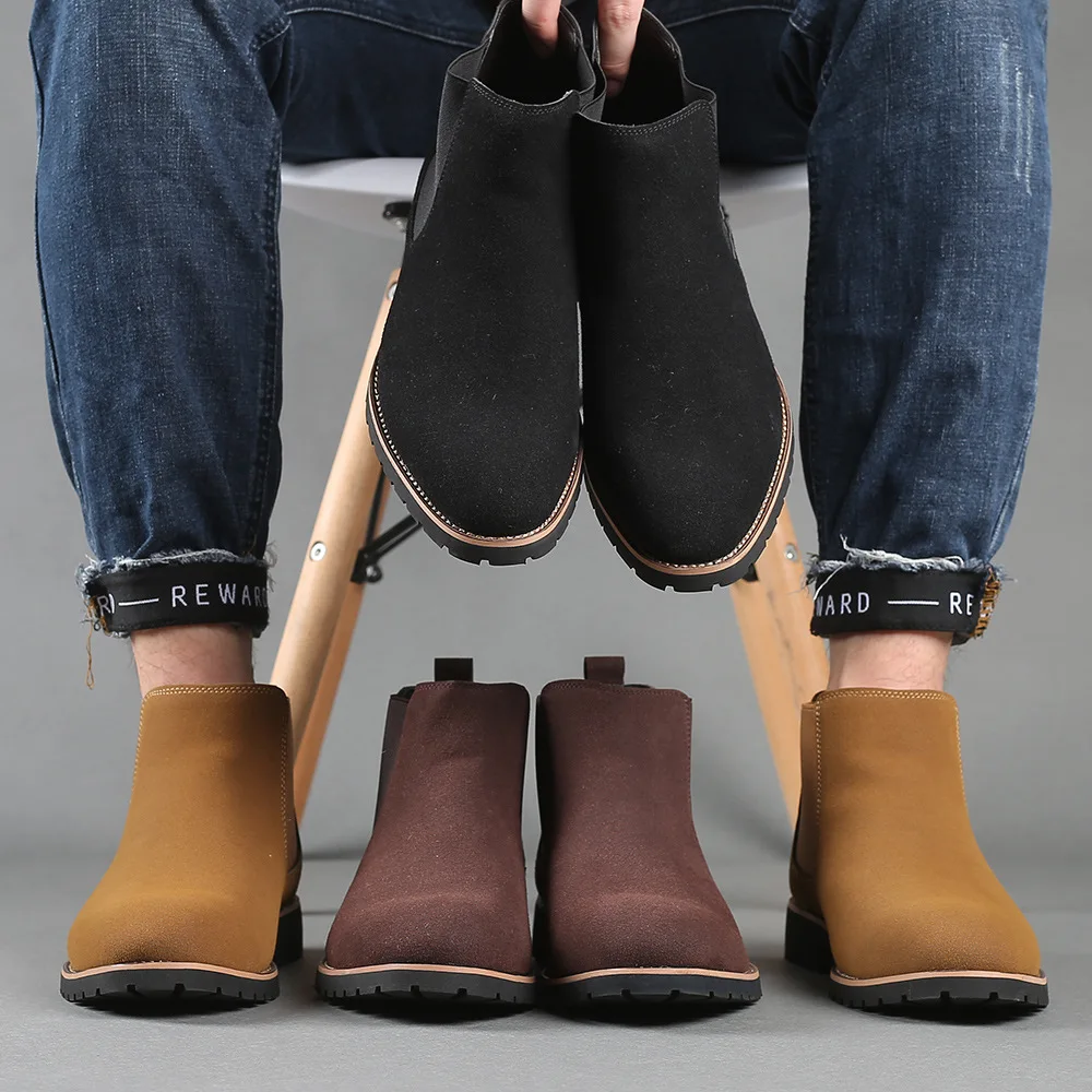 Chelsea Boots Men - Heren enkellaarsjes Britse stijl suède laars