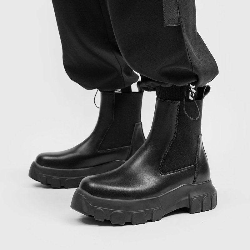 Chelsea Boots Men - Heren Laarzen Chelsea Echt Leer Zip