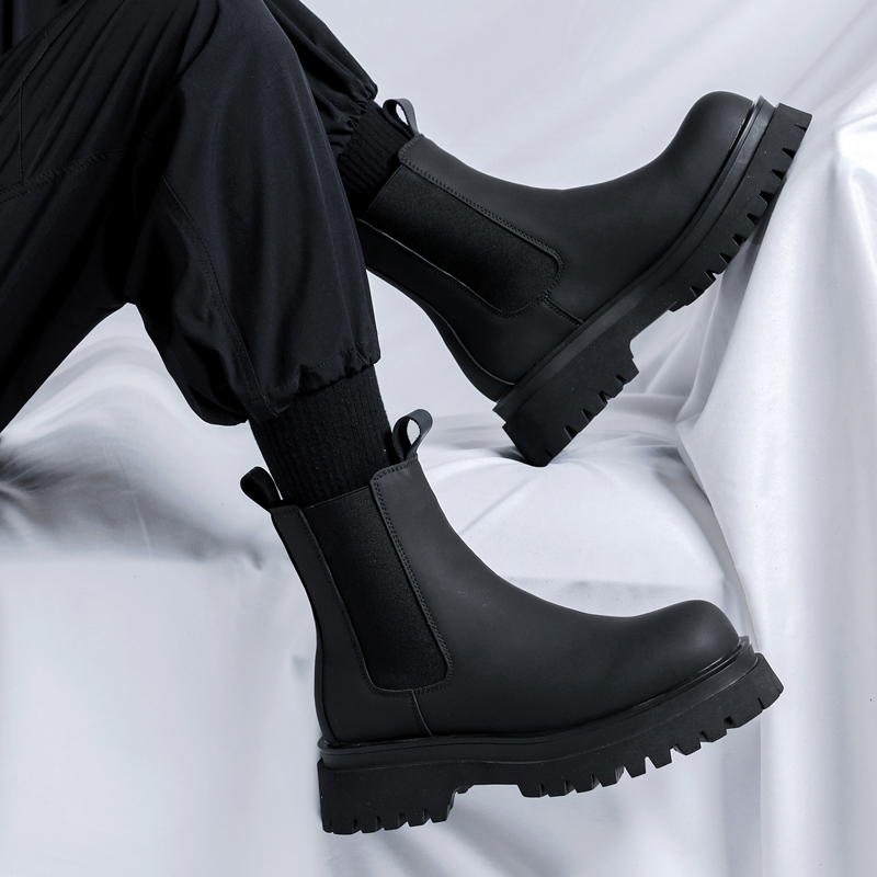 Chelsea Boots Men - 2026 Platform Zwarte High Top Boots