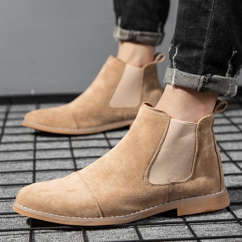 Chelsea Boots Men - Heren Chelsea Boots Suède leren enkellaarzen