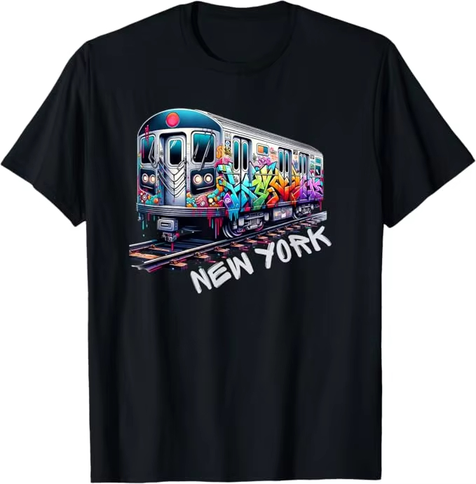 Men'S Fashion Nyc - New York Trein Graffiti Stijl NYC