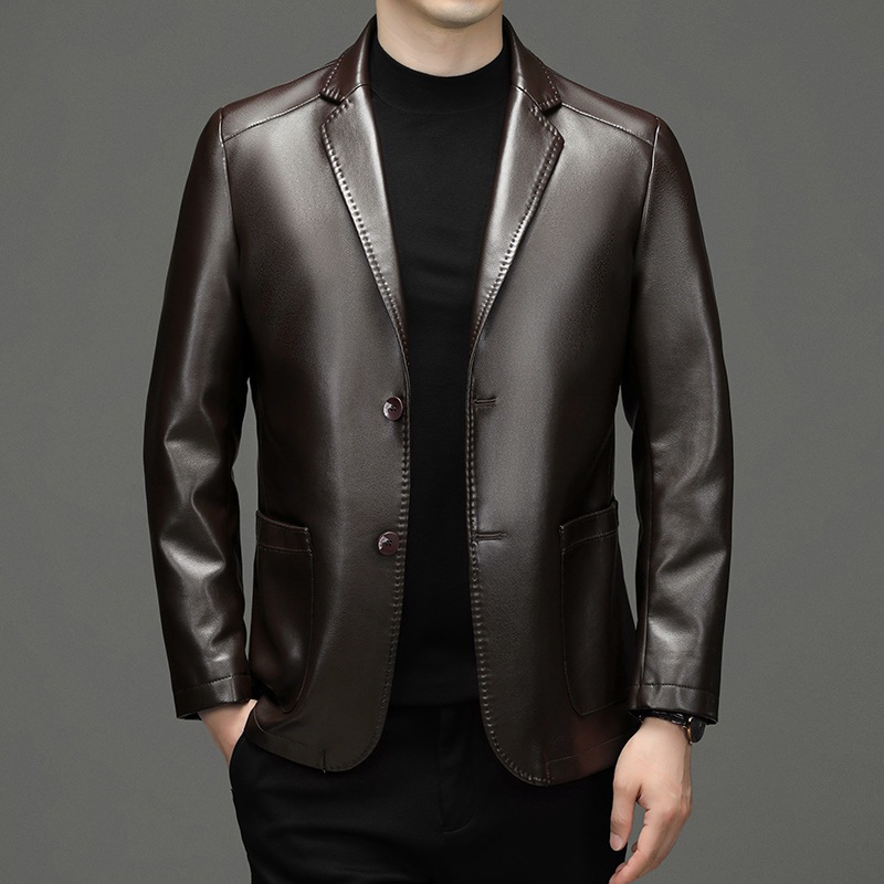 Nieuwe Mannen Echt Lederen Bla - Men'S Fashion Leather Jacket recensie en prijs