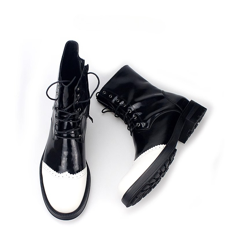 Heren zwart-wit lakleren motor - Chelsea Boots Men recensie en prijs