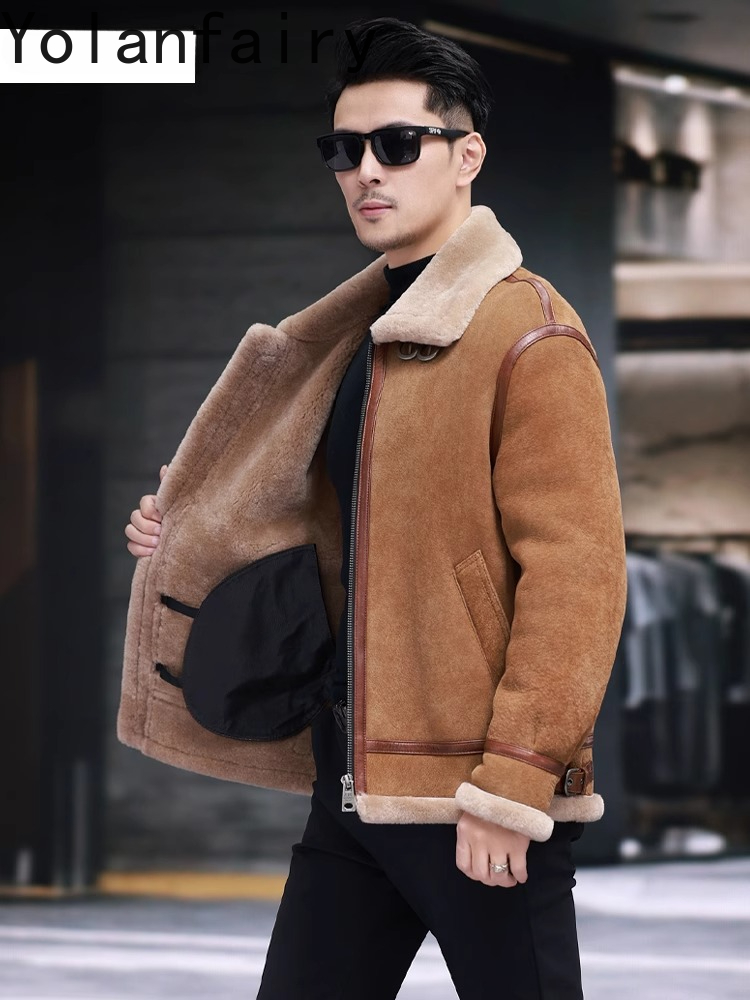 YOLANFAIRY Hoge kwaliteit echt - Men'S Fashion Leather Jacket recensie en prijs