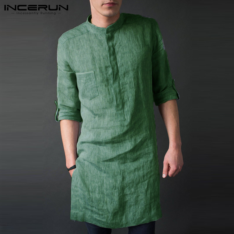 INCERUN mannen Lange Mouw Midi - Men'S Fashion Kurta recensie en prijs
