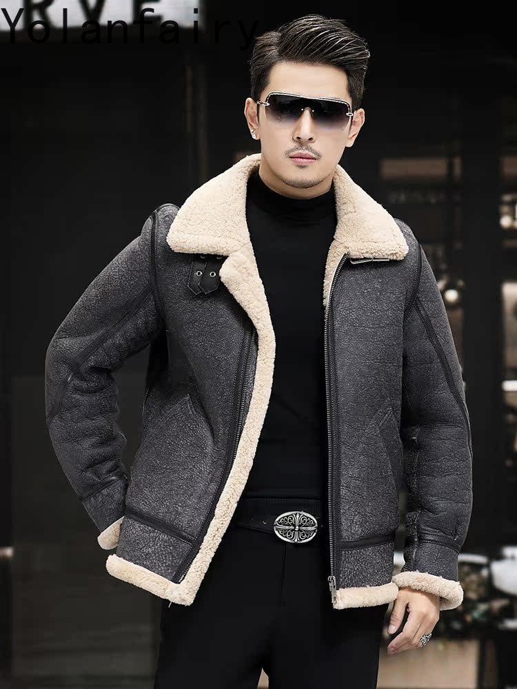YOLANFAIRY Echte lederen jasse - Men'S Fashion Leather Jacket recensie en prijs