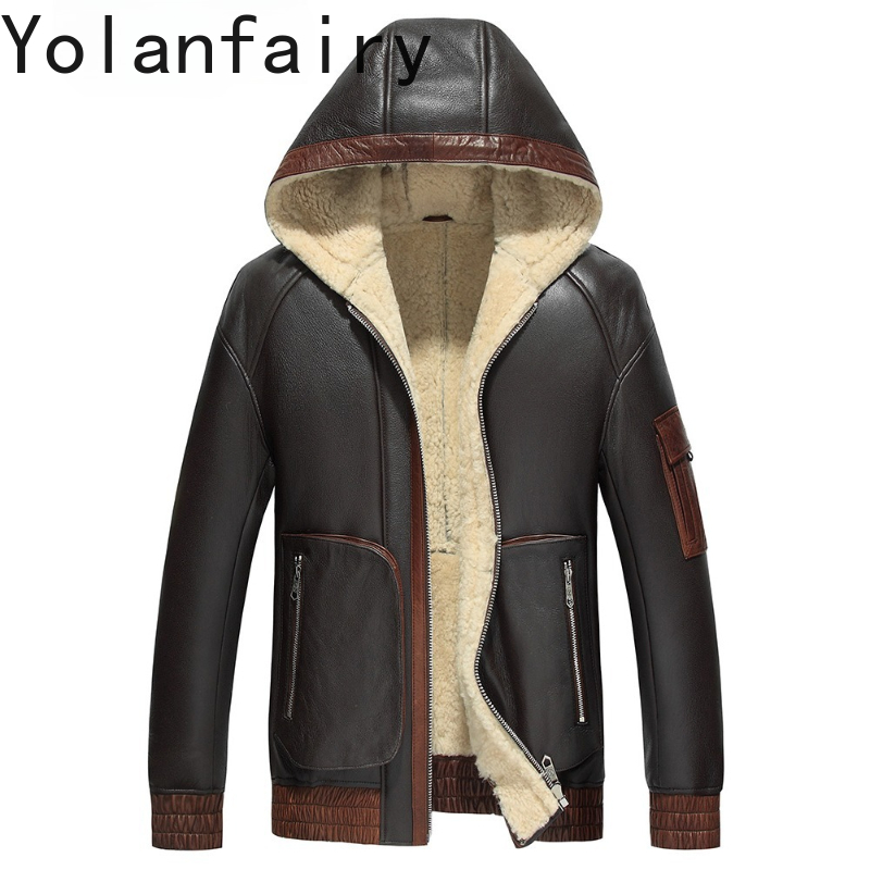 YOLANFAIRY Natuurlijke Wol Bon - Men'S Fashion Leather Jacket recensie en prijs