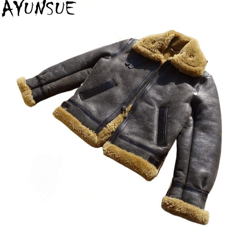 AYUNSUE Natuurlijke Wol Bontja - Men'S Fashion Leather Jacket recensie en prijs