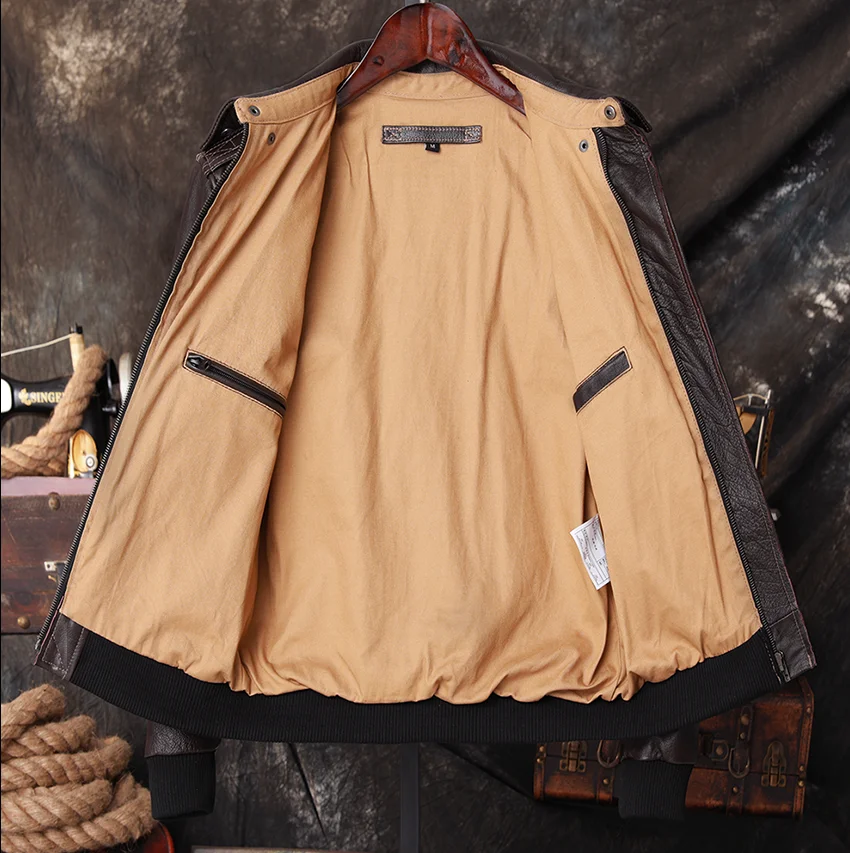Bomber A2 Pilot Echt Leren Jas - Men'S Fashion Leather Jacket recensie en prijs