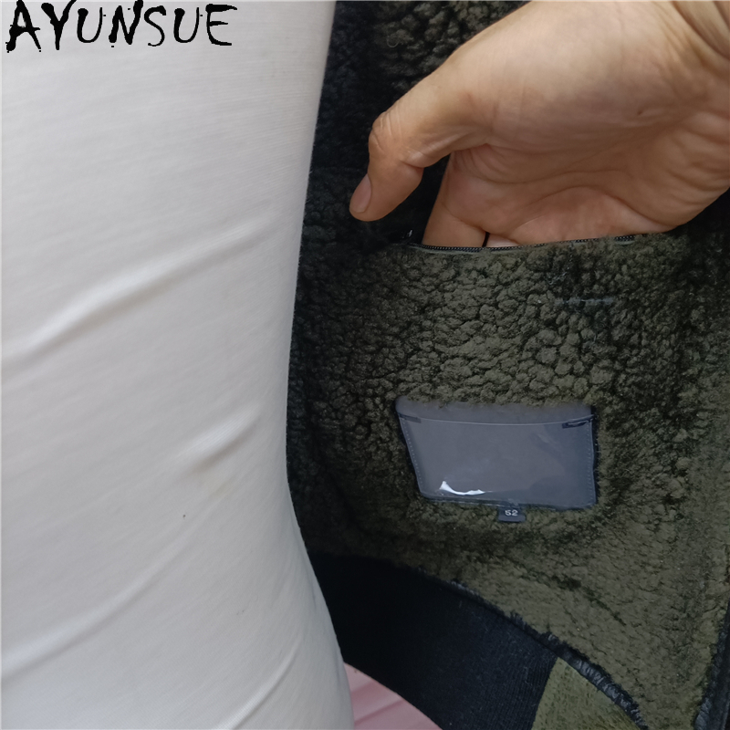 AYUNSUE Warme Natuurlijke Bont - Men'S Fashion Leather Jacket recensie en prijs