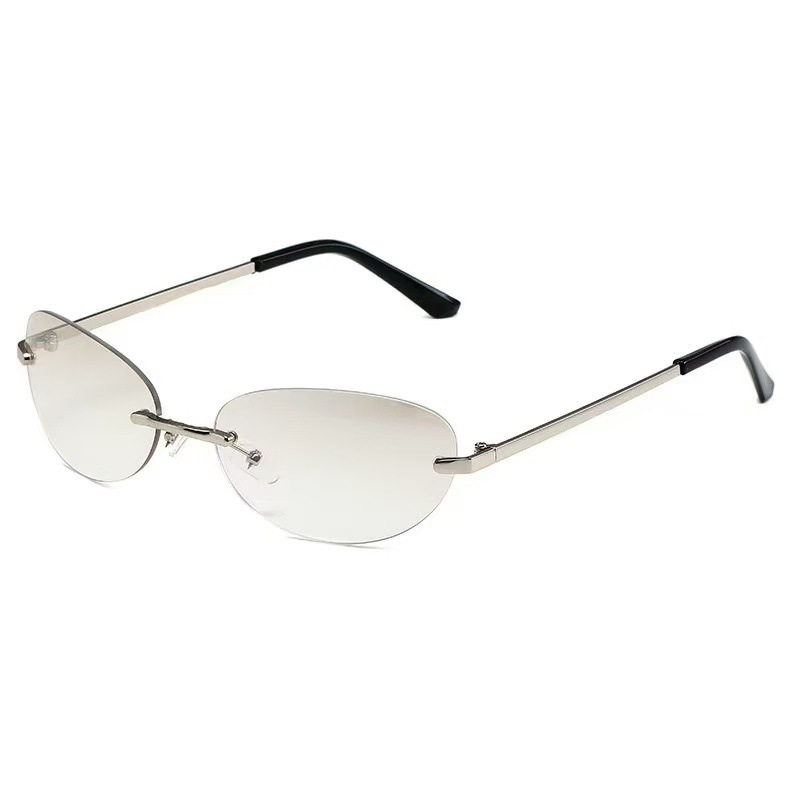 Randloze ovale zonnebril voor  - Men'S Fashion Y2K recensie en prijs