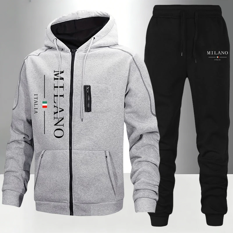Italië Mode Herenset/Jas/Broek - Mens Fashion Zip Up recensie en prijs