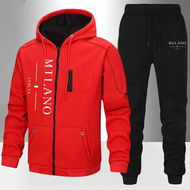 Italië Mode Herenset/Jas/Broek - Mens Fashion Zip Up recensie en prijs