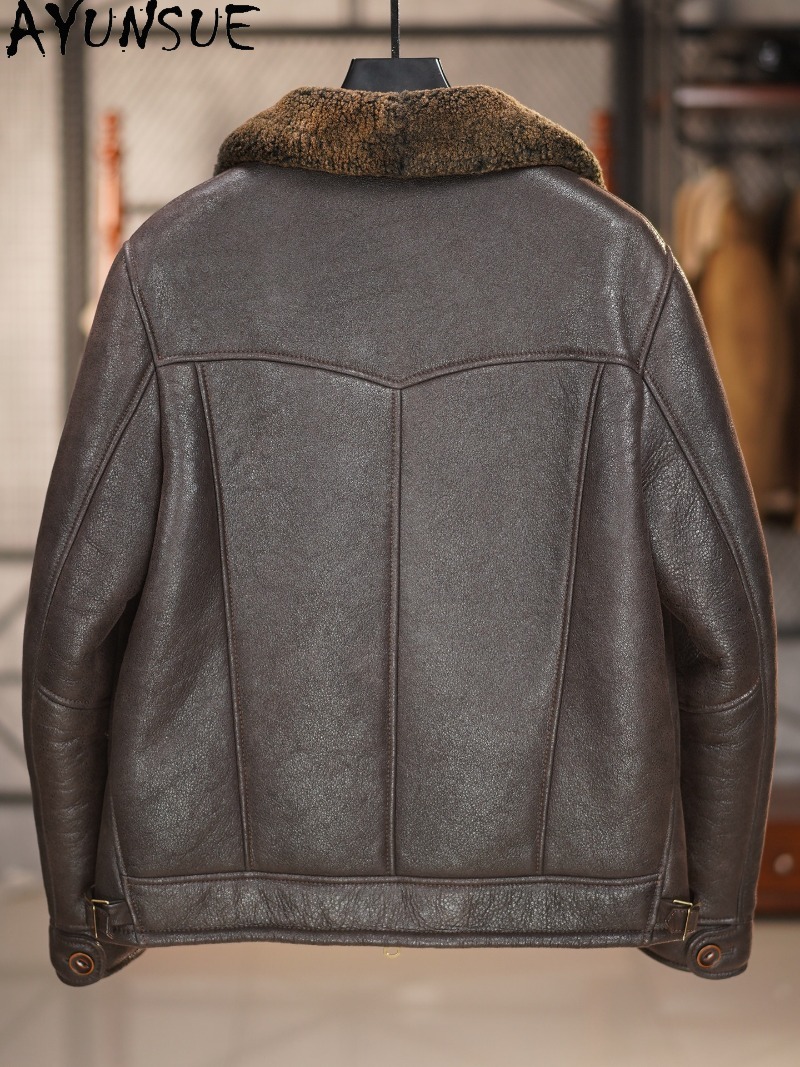 AYUNSUE 100% Natuurlijke Bontj - Men'S Fashion Leather Jacket recensie en prijs